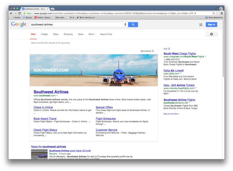 New Google search banner ads, credit to ArsTechnica